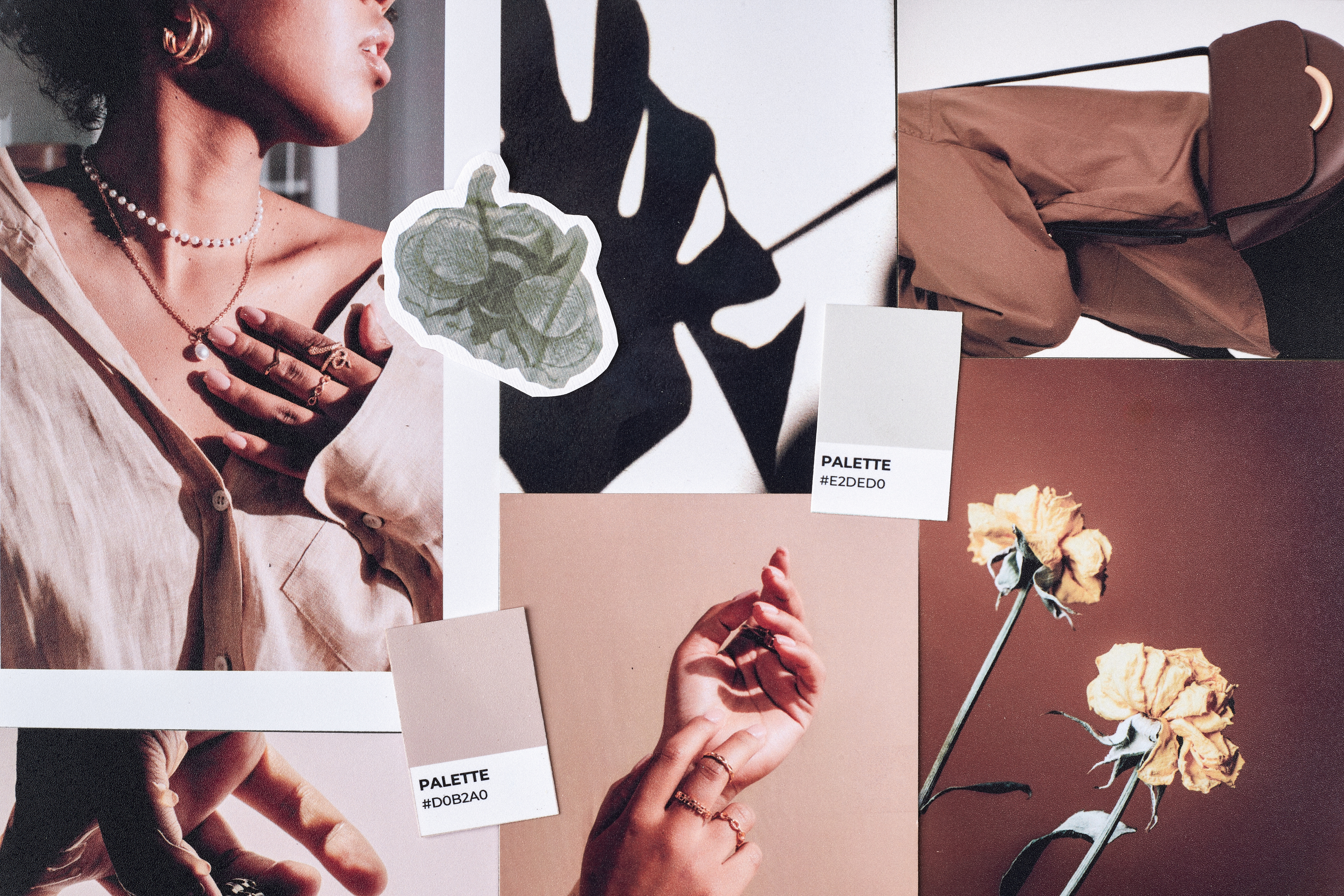 Natural & Minimal Mood Board With Colour Swatches